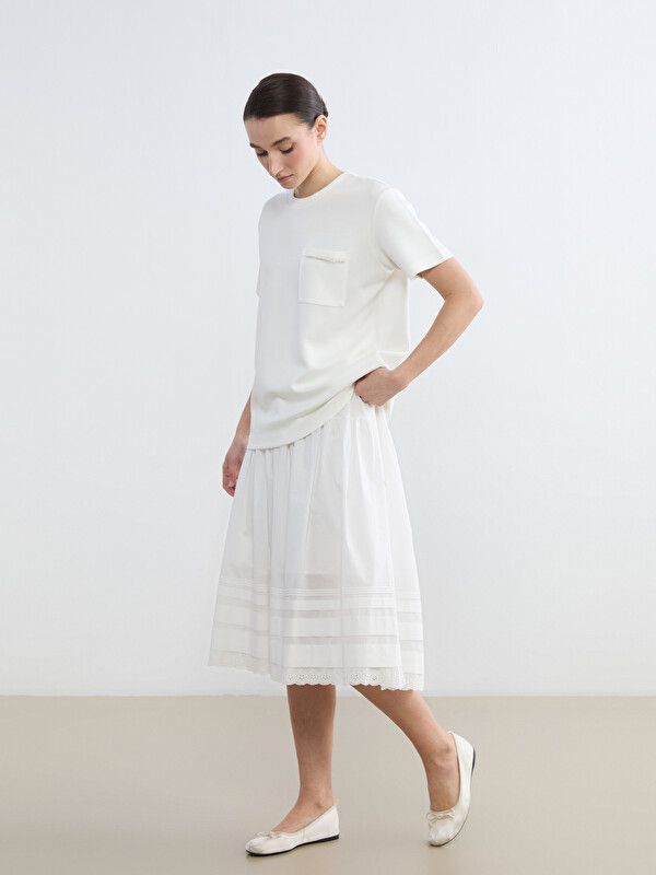 Moudda LC Waikiki - Jupe longue en tissu pour Femme couleur Blanc - Tunisie 1