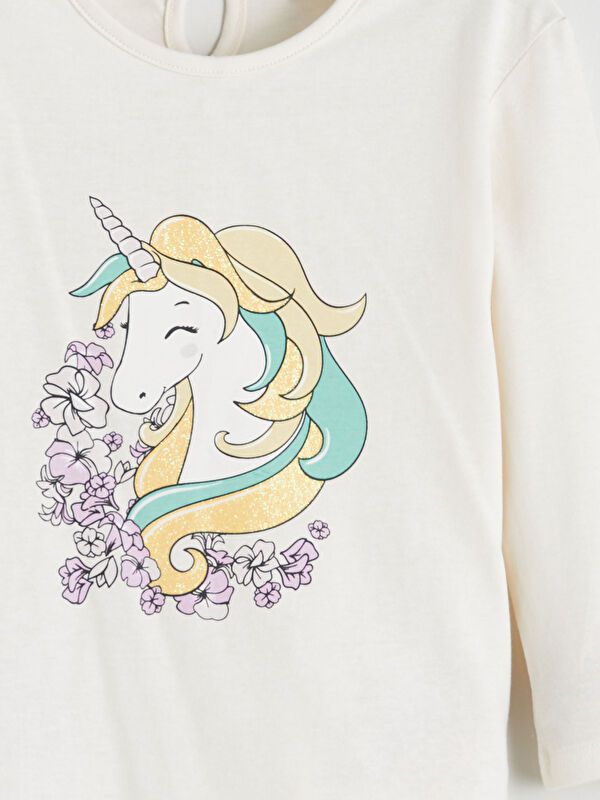 Moudda LC Waikiki - Body en jersey manches longues Fille Crème - Tunisie 3