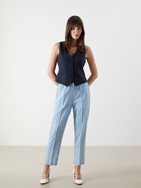 Moudda LC Waikiki - Pantalon tissé en denim Femme Canne indigo clair - Tunisie 1