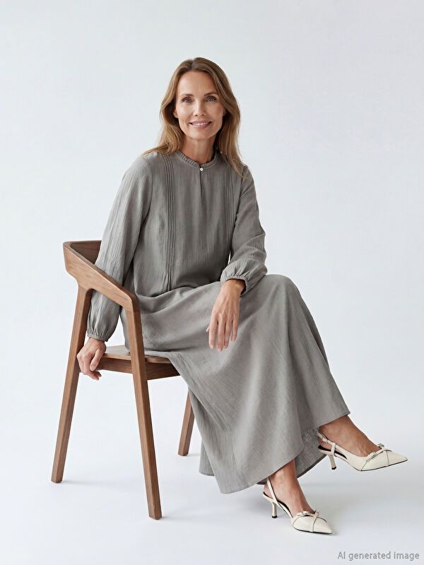 Moudda LC Waikiki - Robe manches longues en tissu pour Femme - Tunisie 1