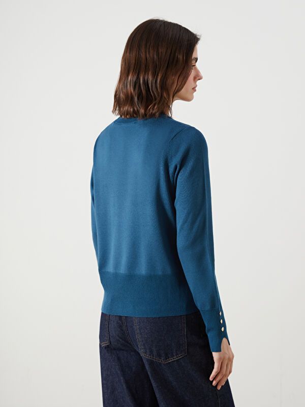 Moudda LC Waikiki - Pull tricot fin Femme Bleu turquoise - Tunisie 4