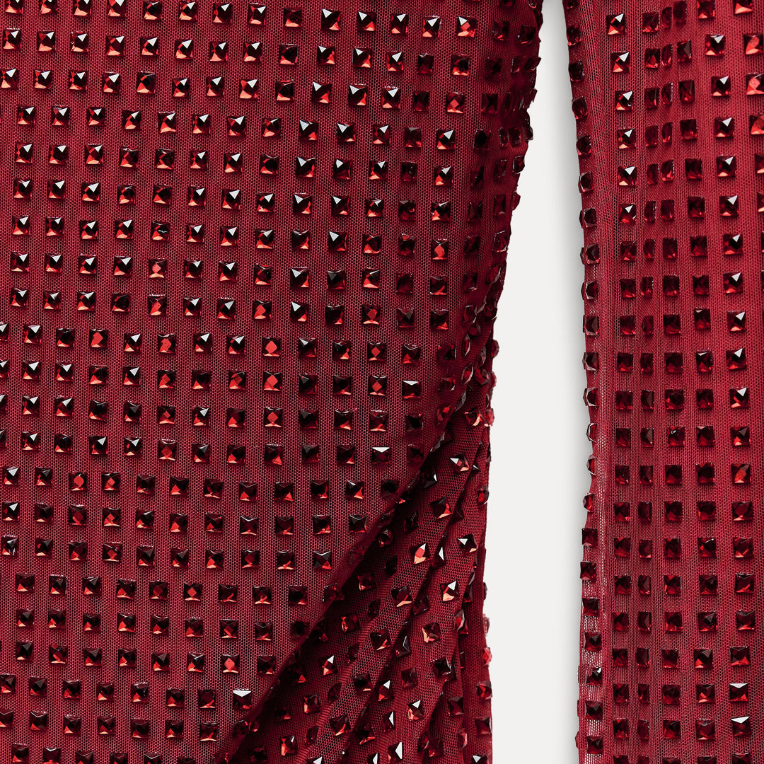 Moudda ZARA - Robe courte en mesh, strass, manches longues - Tunisie 3