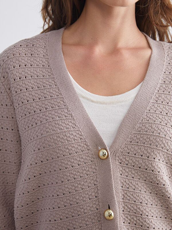 Moudda LC Waikiki - Cardigan fin en tricot Femme Brun clair - Tunisie 3