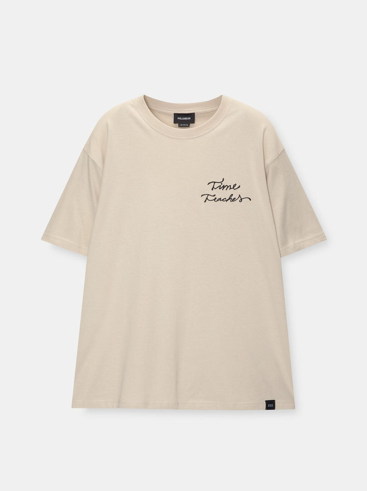 Moudda PULL & BEAR - T-Shirt Demi-Manches Brodé Poitrine - Tunisie 1