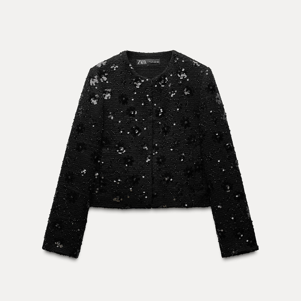 Moudda ZARA - Blazer Col Rond Fleur Séquins - Tunisie 2