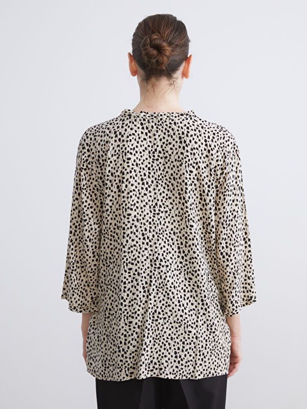 Moudda LC Waikiki - Blouse tissée imprimée manches longues Femme Imprimé écru - Tunisie 4