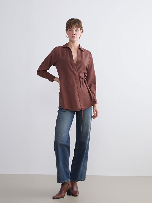 Moudda LC Waikiki - Tunique à manches longues Femme Brun - Tunisie 2