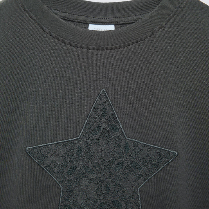 Moudda ZARA - T-shirt appliqué dentelle étoile et nœud - Tunisie 3