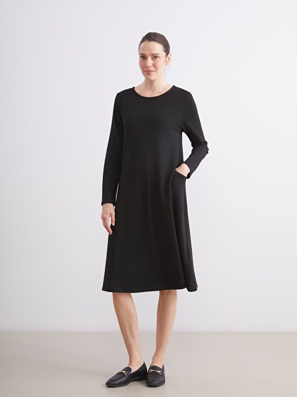 Moudda LC Waikiki - Robe jersey manches longues Femme Noir - Tunisie 1