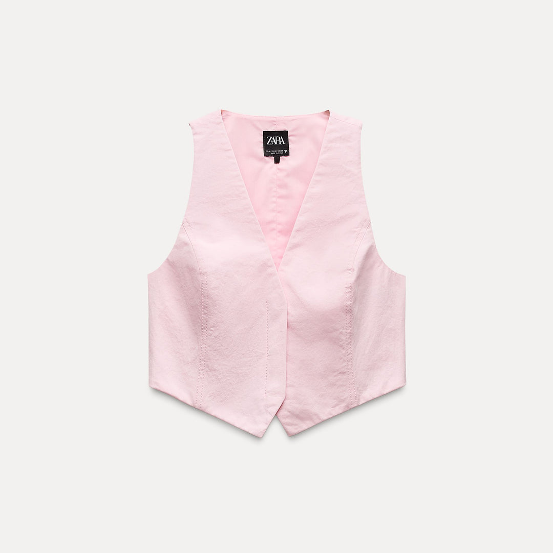 Moudda ZARA - Gilet coton encolure découpe nœud - Tunisie 1