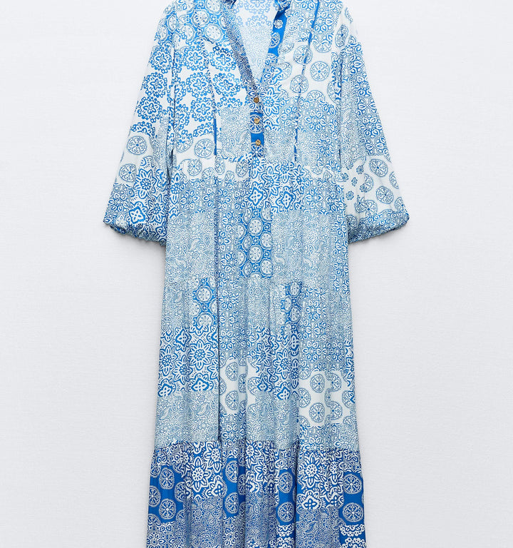 Moudda ZARA - Robe longue panneaux imprimés combinés - Tunisie 2