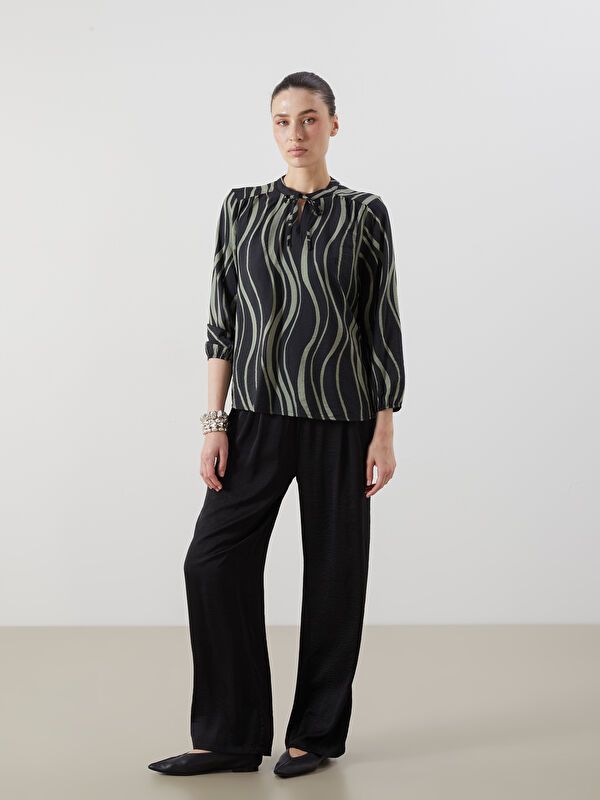 Moudda LC Waikiki - Blouse tissée imprimée manches longues Femme Imprimé vert - Tunisie 2