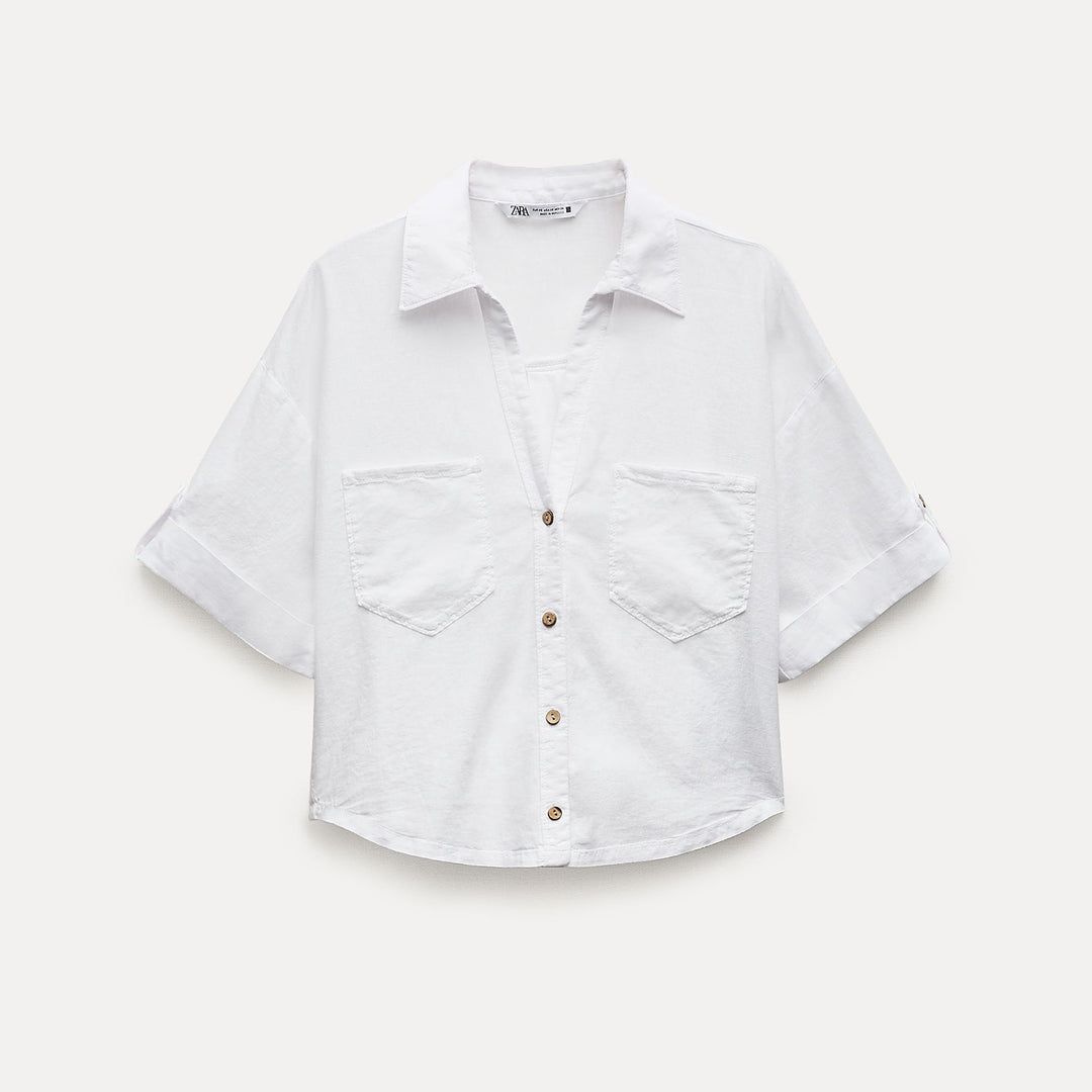 Moudda ZARA - Chemise Lin et Viscose Manches Courtes - Tunisie 1