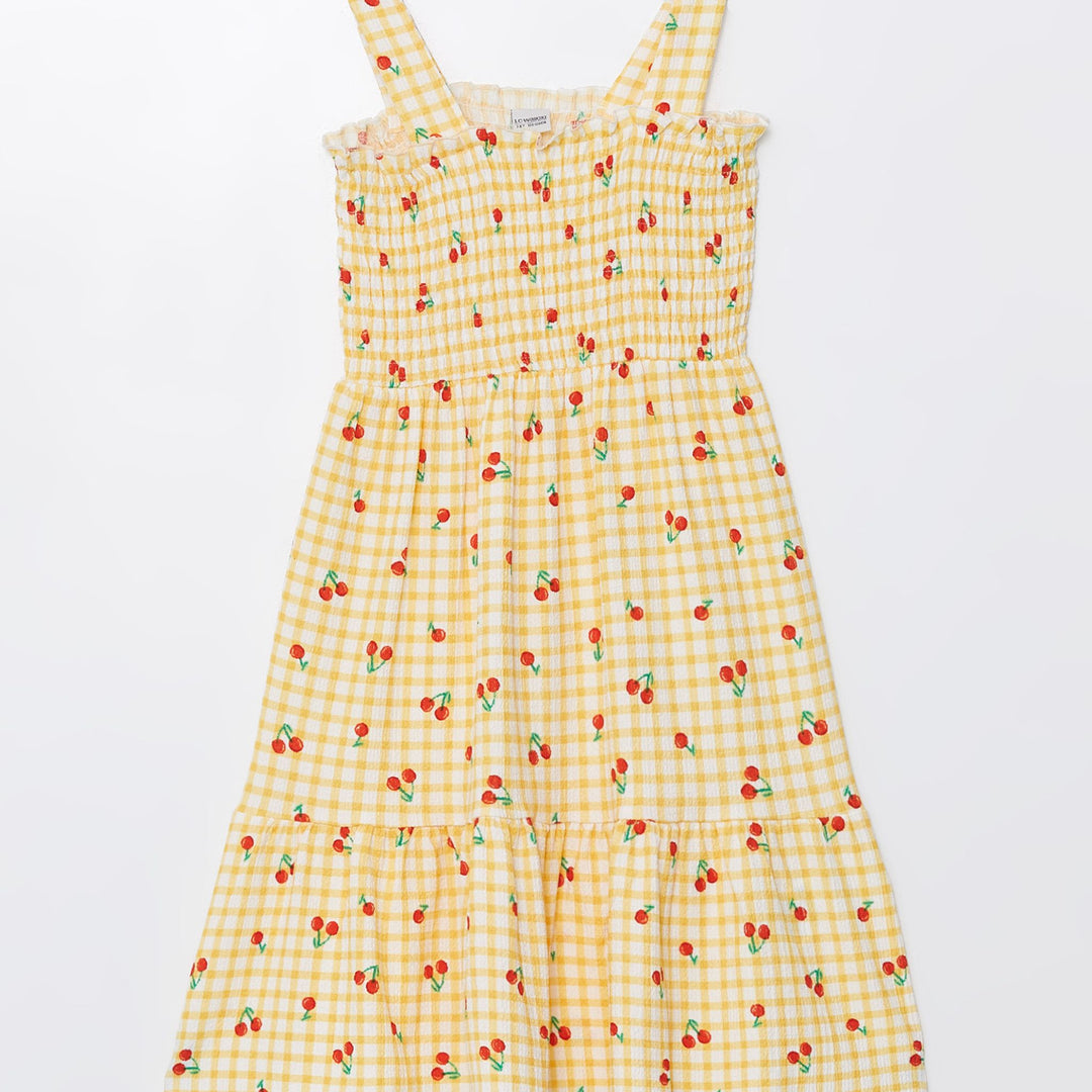 Moudda LC Waikiki - Robe en jersey manches courtes Fille Imprimé jaune - Tunisie 1