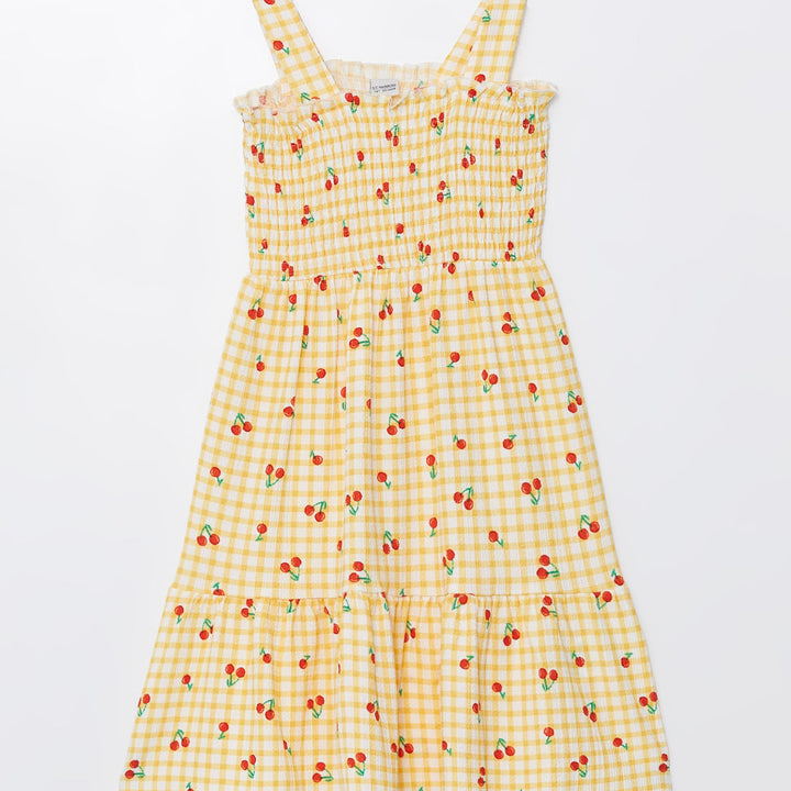 Moudda LC Waikiki - Robe en jersey manches courtes Fille Imprimé jaune - Tunisie 1