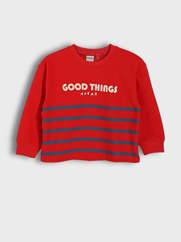 Moudda LC Waikiki - T-shirt en jersey manches longues Garçon Rouge vif - Tunisie 1