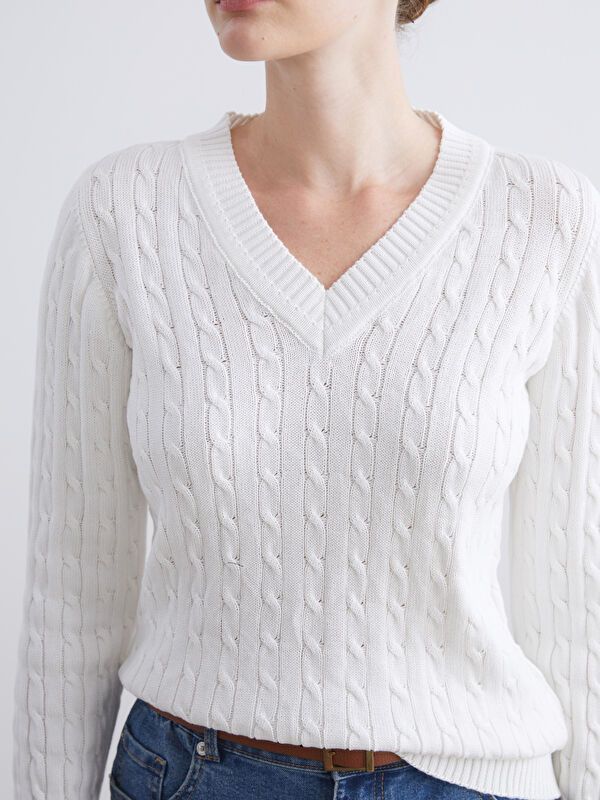 Moudda LC Waikiki - Pull tricot maternité Femme Ecru - Tunisie 3