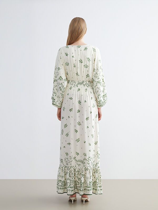 Moudda LC Waikiki - Robe tissée manches longues Femme Imprimé vert - Tunisie 4