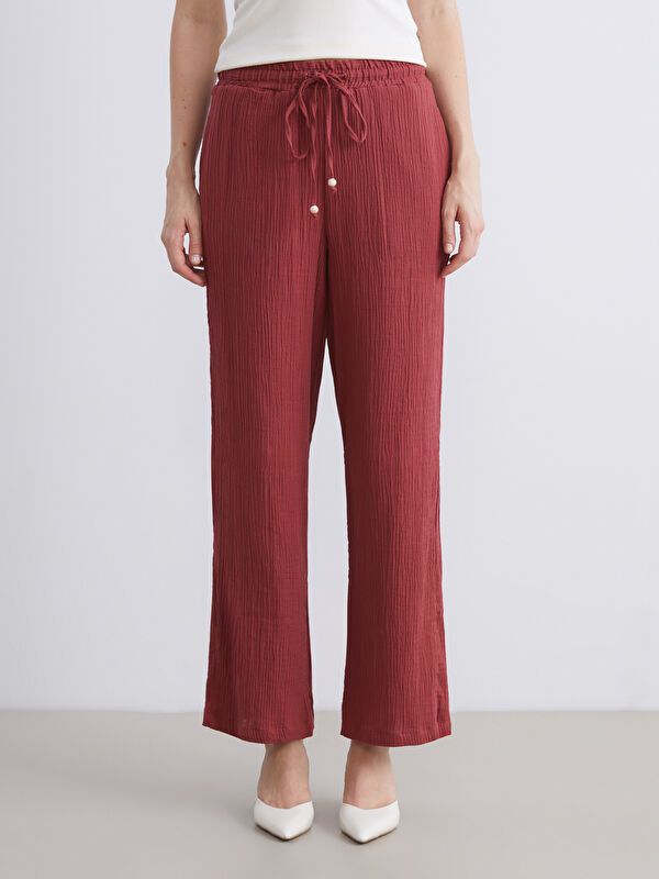 Moudda LC Waikiki - Pantalon tissé fin Femme Bordeaux légers - Tunisie 2