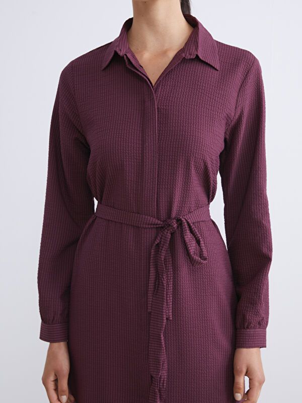 Moudda LC Waikiki - Robe tissée manches longues Femme Bordeaux - Tunisie 3