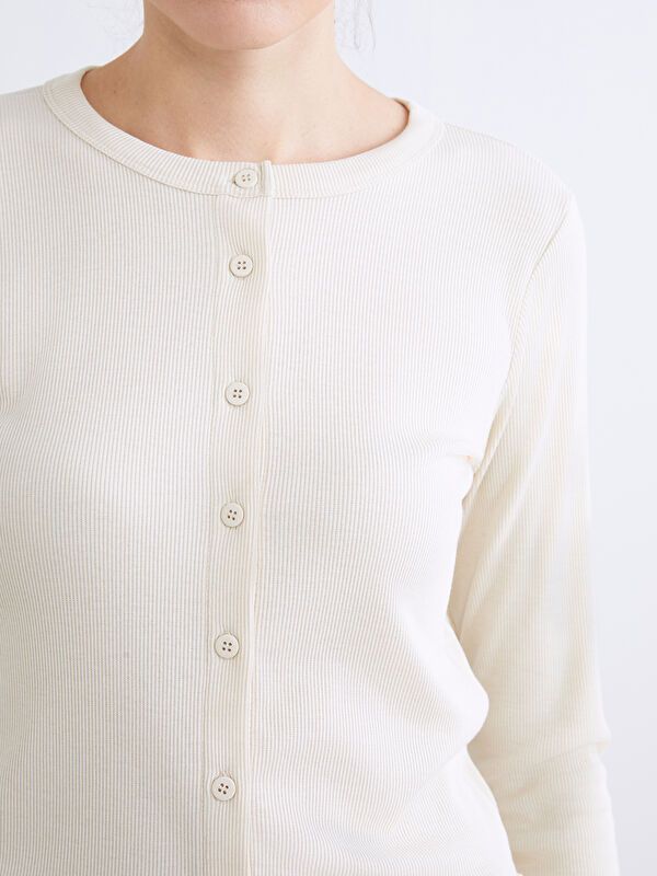 Moudda LC Waikiki - Body jersey manches longues Femme Beige clair - Tunisie 3