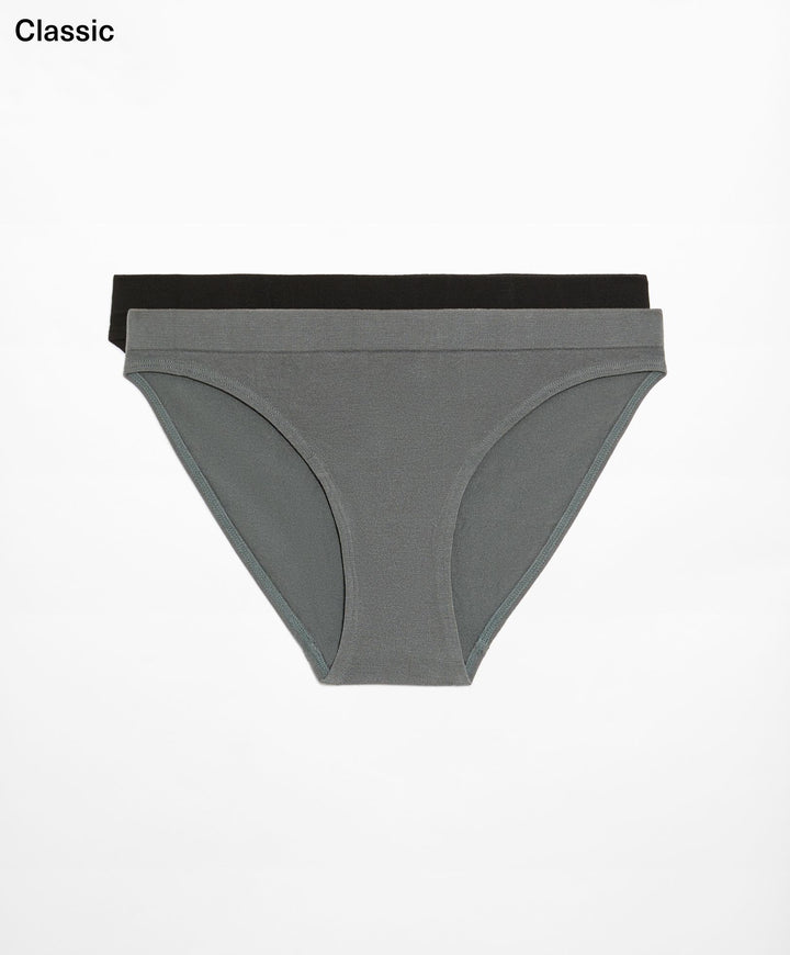 Moudda Oysho - Culotte 2D Sans Coutures Modal Logo Noir/Anthracite - Tunisie 1