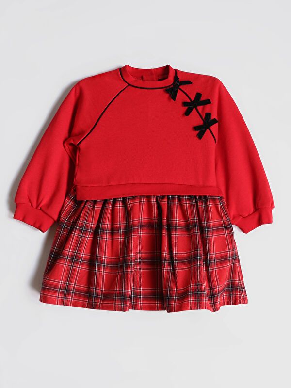 Moudda LC Waikiki - Robe en jersey manches longues Fille Rouge - Tunisie 1