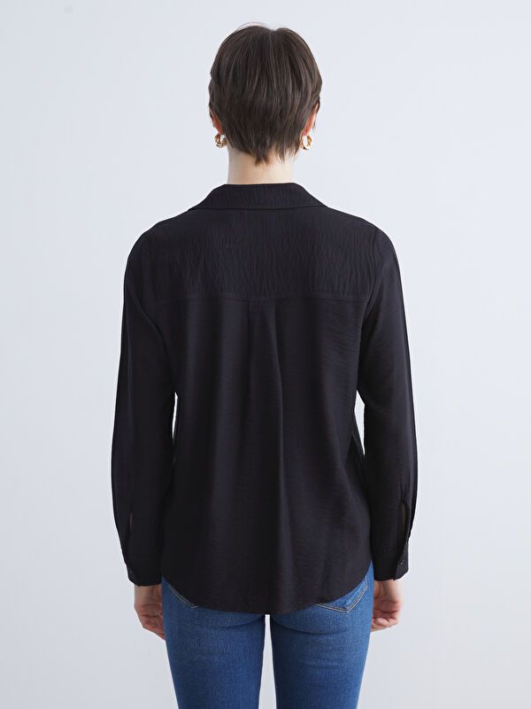 Moudda LC Waikiki - Chemise tissée manches longues Femme Noir - Tunisie 4