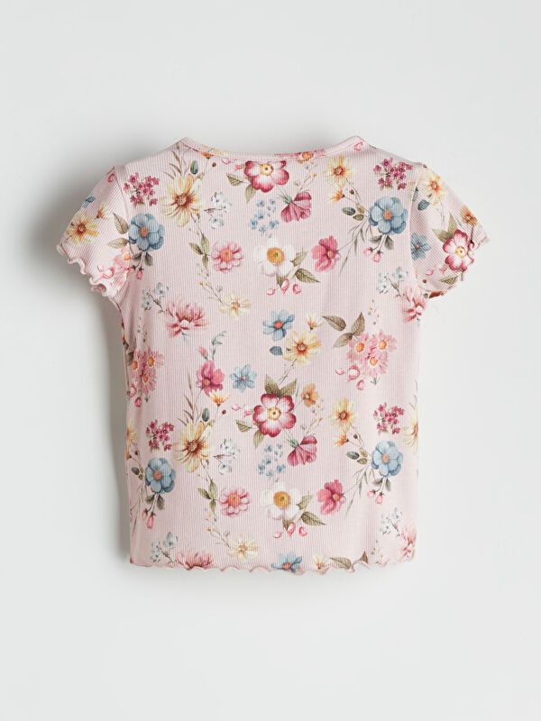 Moudda LC Waikiki - Body jersey manches courtes Fille Imprimé rose - Tunisie 2