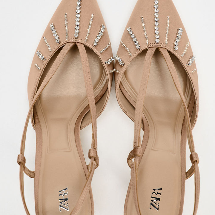 Moudda ZARA - Mocassins talon moyen satin strass - Tunisie 5