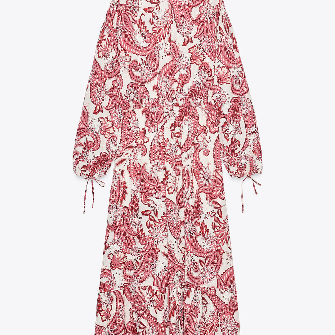 Moudda ZARA - Robe Midi - Broderie Suisse, Imprimé & Col Piqué - Tunisie 2