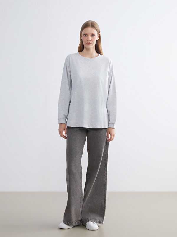 Moudda LC Waikiki - Body jersey manches longues Femme Mélange de gris - Tunisie 2