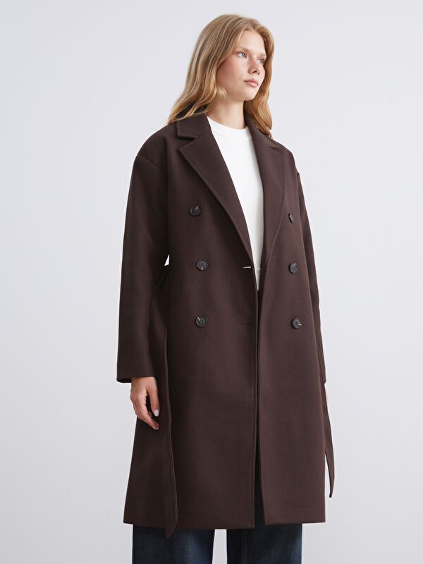 Moudda LC Waikiki - Manteau effet laine Femme Brun - Tunisie 2