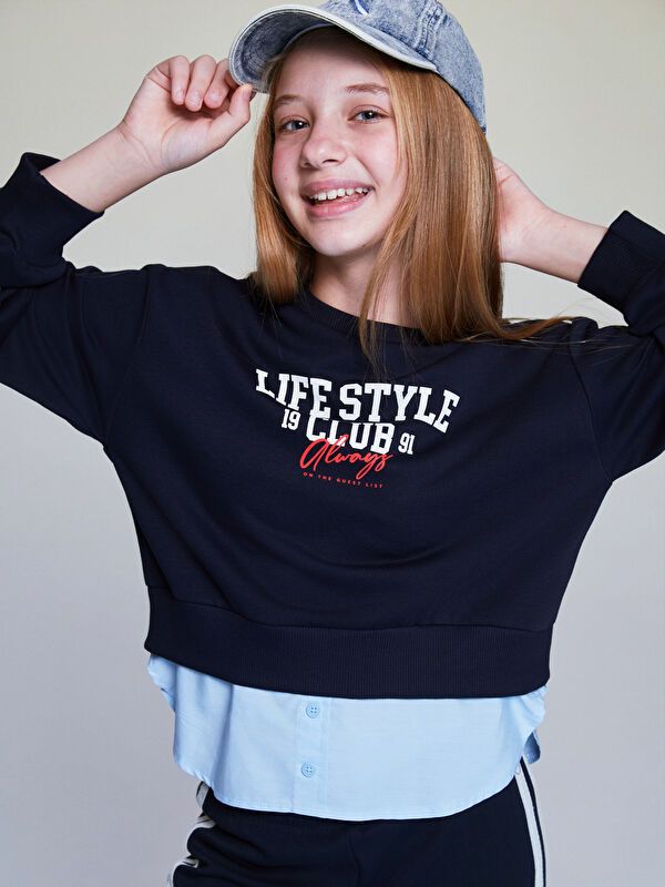 Moudda LC Waikiki - Sweatshirt en jersey Fille Marine - Tunisie 1