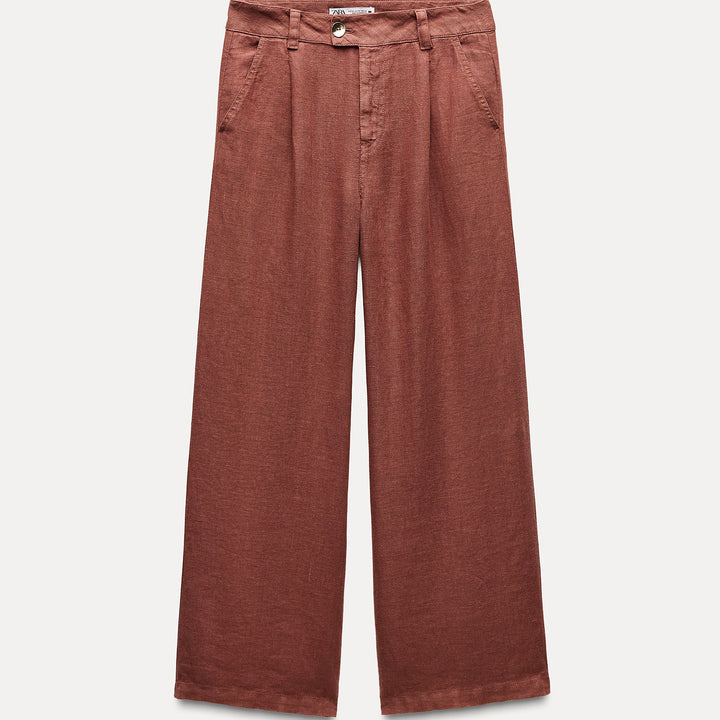 Moudda ZARA - Pantalon en lin premium jambe large plissé - Tunisie 2