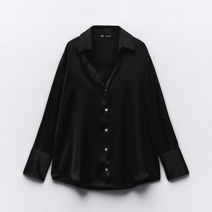 Moudda ZARA - Chemise basique en satin détails nouveaux poignets - Tunisie 2