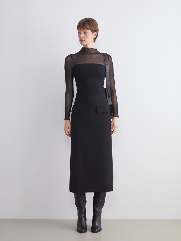 Moudda LC Waikiki - Jupe tissée Femme Noir - Tunisie 1