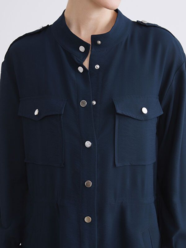 Moudda LC Waikiki - Manteau léger coton mélangé Femme Marine - Tunisie 3