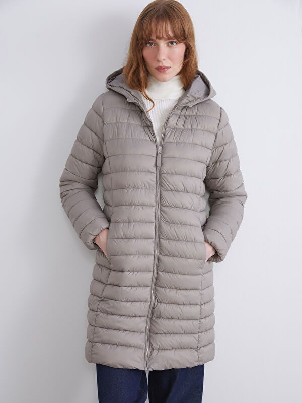 Moudda LC Waikiki - Manteau matelassé en nylon Femme Brun clair - Tunisie 1