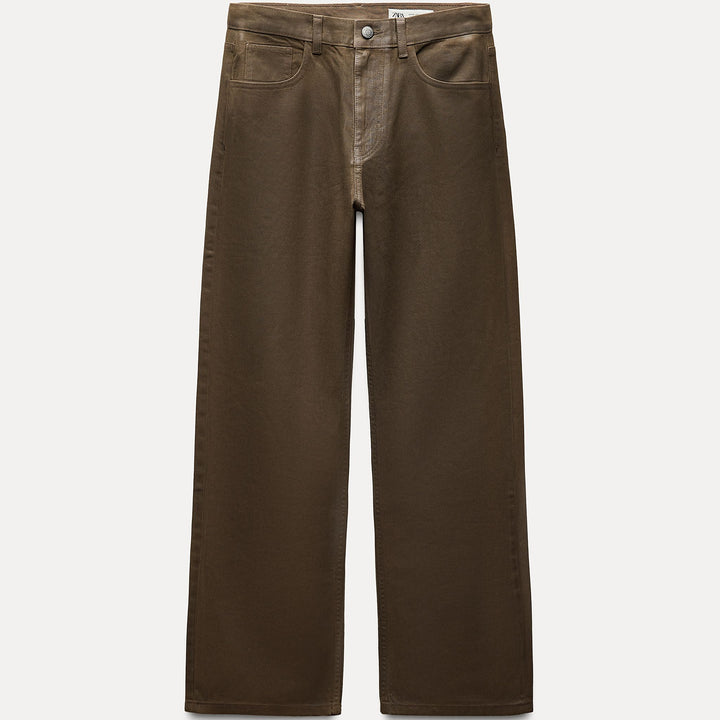 Moudda ZARA - Pantalon ciré marron - Tunisie 1