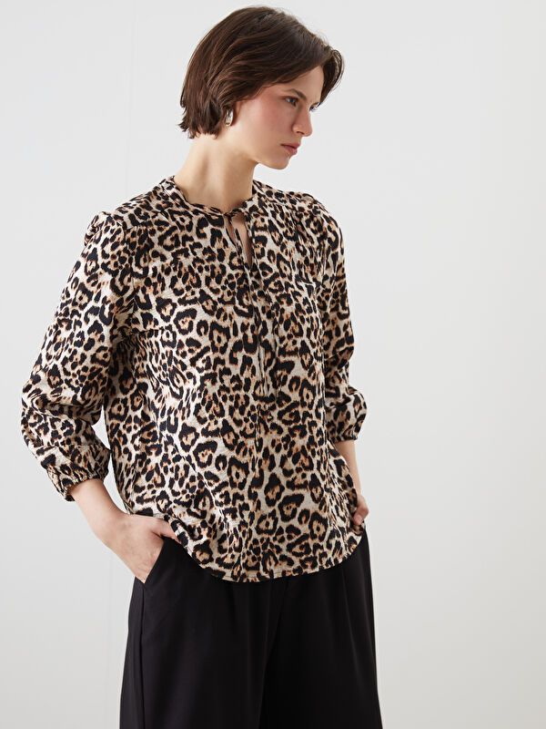 Moudda LC Waikiki - Blouse tissée imprimée manches longues Femme Imprimé mélange - Tunisie 1