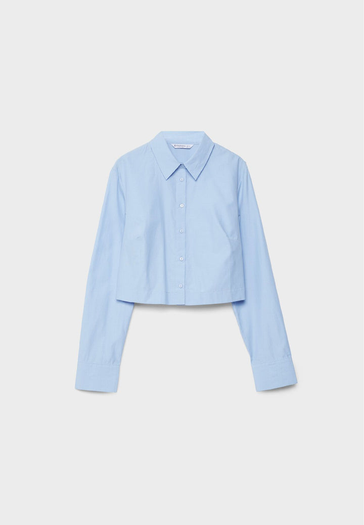 Moudda STRADIVARIUS - Chemise en Popeline Basique Courte avec Élastique - Tunisie 2