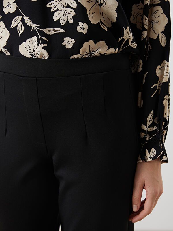 Moudda LC Waikiki - Pantalon tissé moyen basique Femme Noir - Tunisie 3