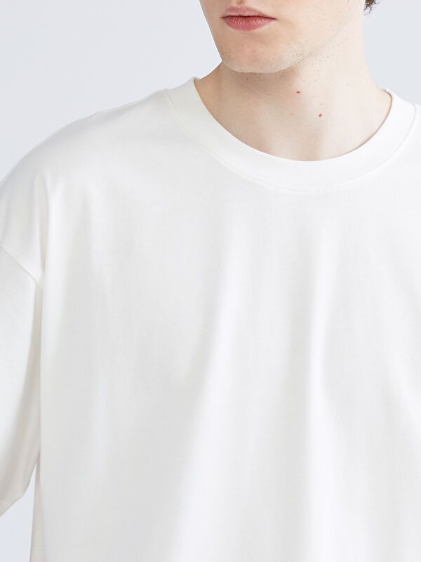 Moudda LC Waikiki - T-shirt jersey basique manches courtes Homme Ecru - Tunisie 3