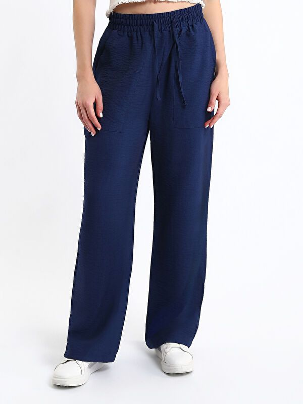 Moudda LC Waikiki - Pantalon tissé fin Femme Bleu marine claire - Tunisie 2