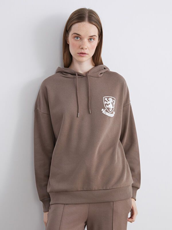 Moudda LC Waikiki - Sweatshirt en jersey sous licence Femme Brun - Tunisie 1