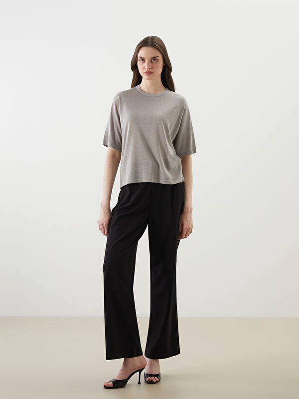 Moudda LC Waikiki - Pull tricot manches courtes Femme Gris - Tunisie 2