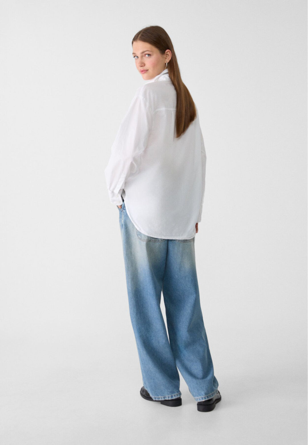Moudda STRADIVARIUS - Chemise en Popeline Basique Oversize - Tunisie 5