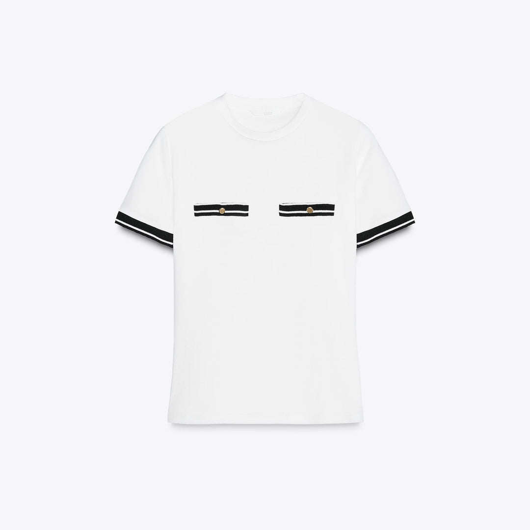 Moudda ZARA - T-Shirt - Coton/Lycra & Détails Contrastés - Tunisie 1
