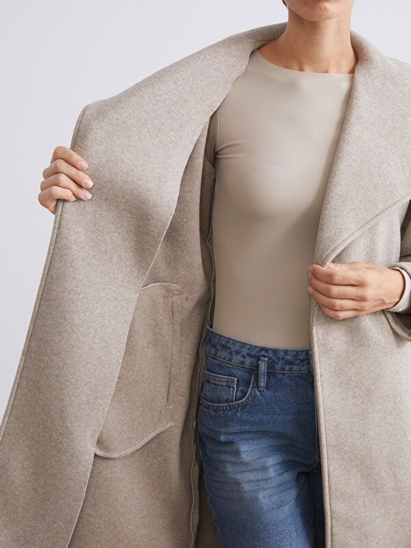 Moudda LC Waikiki - Manteau effet laine Femme Vison - Tunisie 4